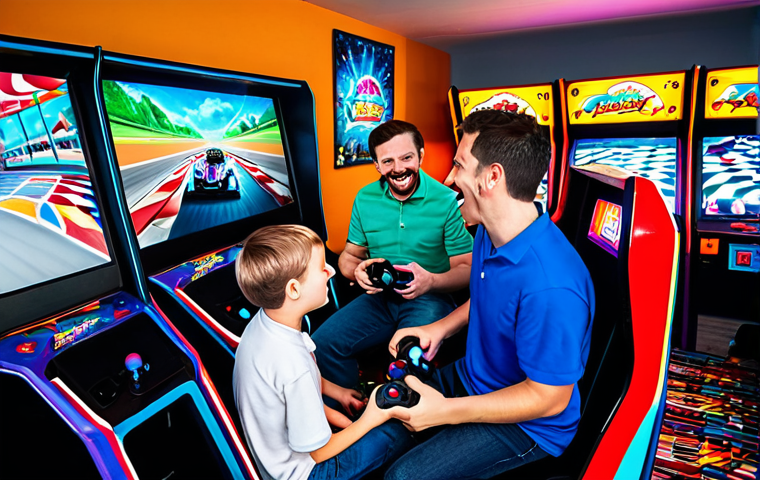오락실 체감형 게임 기기 분석 - Modern Arcade Ambiance**

"A brightly lit, family-friendly arcade filled with people of all ages pla...