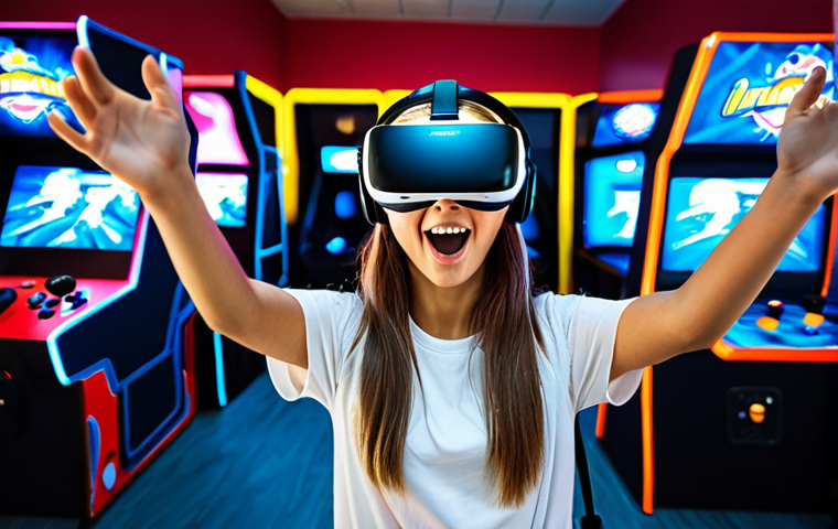 오락실 체감형 게임 기기 분석 - Modern Arcade Ambiance**

"A brightly lit, family-friendly arcade filled with people of all ages pla...